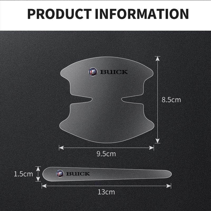 8Pcs Transparent Car Door Handle Bowl Decoration Badge Sticker For Buick Century Excelle XT Envision Excelle GT LaCrosse royaum