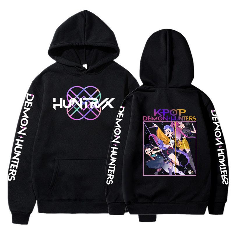 KPop Demon Hunters Fashion Hoodie Autumn Winter Women Casual Streetwear Y2K Long Sleeve Fleece Oversized Pullover Sweatshirts