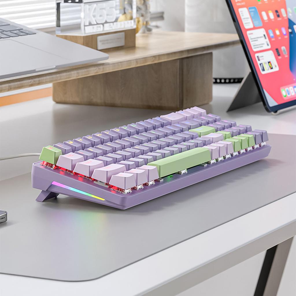 ZIYOULANG K65 78 Keys Hot Swappable Mechanical Keyboard RGB Light USB Wired Keyboard