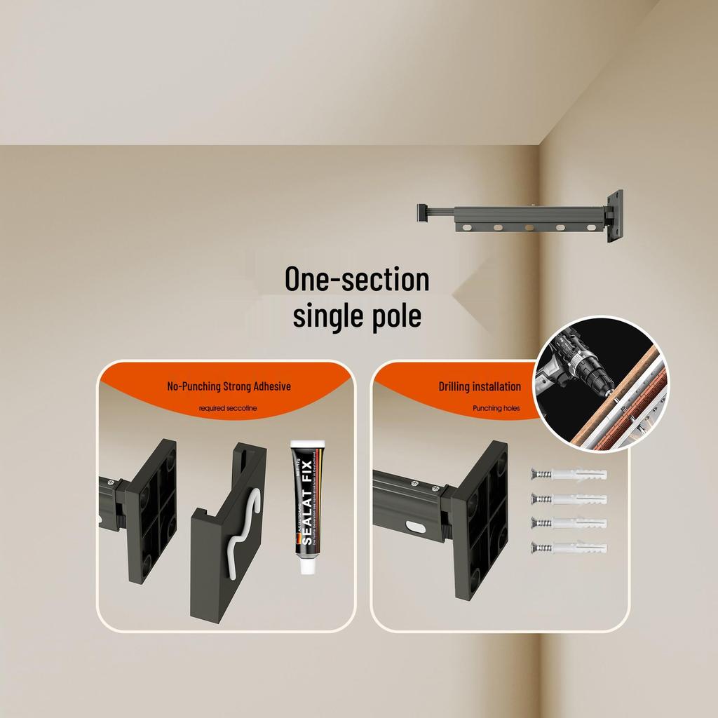 Faltbarer einziehbarer wandmontierbarer Wäschetronständer für den Balkon