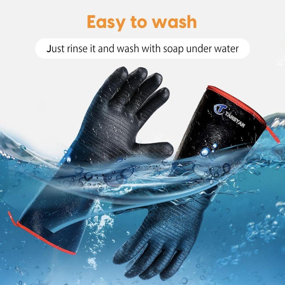 Waterproof BBQ Gloves Oil Resistant Grill Gloves Easy to Clean Oven Mitts  Grilling