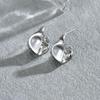 Metal Irregular Pleated Stud Earrings for Woman New Trendy Simple Gold Color Abstract Geometric C-Shaped Fine Earrings Jewelry