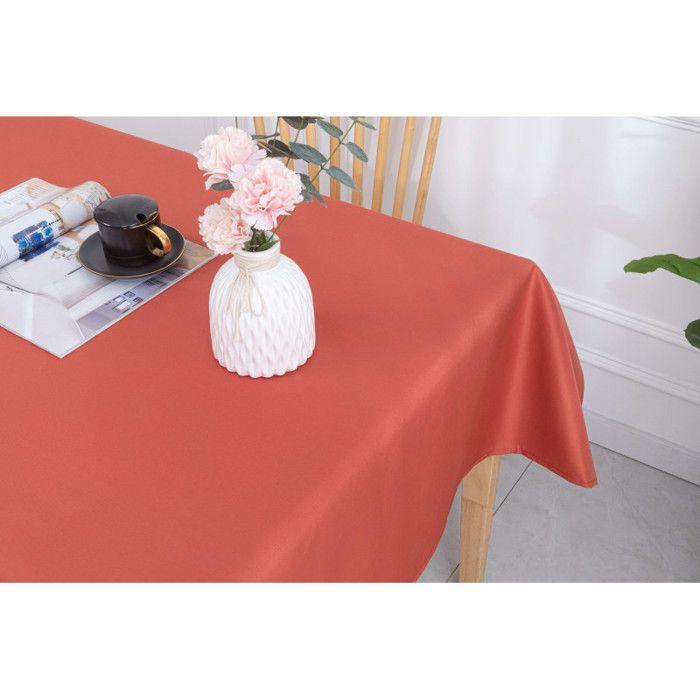 Rectangular Coated Tablecloth with Stain-resistant Treatment Terracotta 145 X 240 Cm