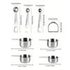Measuring Cups Stainless Steel With Spoons Steel Accurate Stackable Kitchen Gadgets Dry & Liquid Ingredient Measuring Cups Set