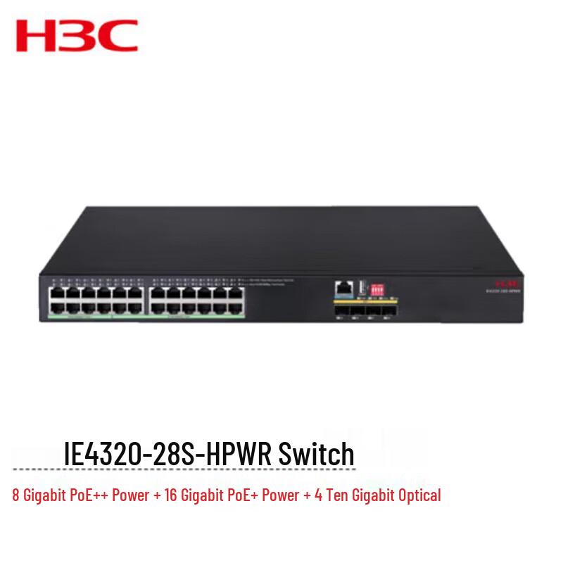 

H3C IE4320-28S-HPWR Layer 3 Industrial PoE+ Rackmount Switch