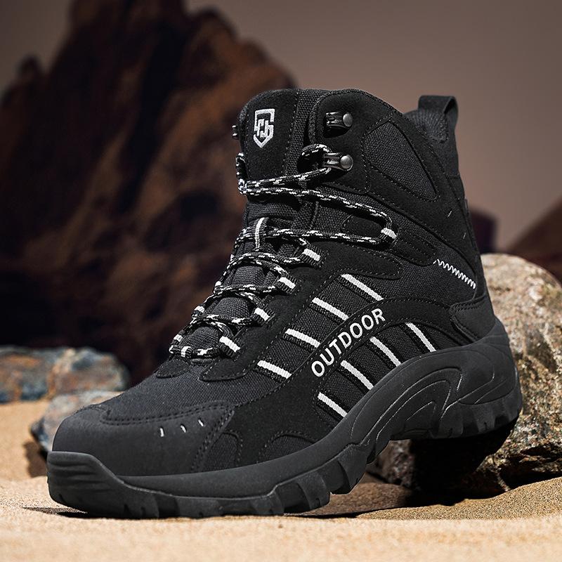 Winter Men's Casual Mountaineering Boots Outdoor Waterproof High-top Desert Boots Wear-resistant Tactical Boots Men's Large-size Military Shoes Men's
