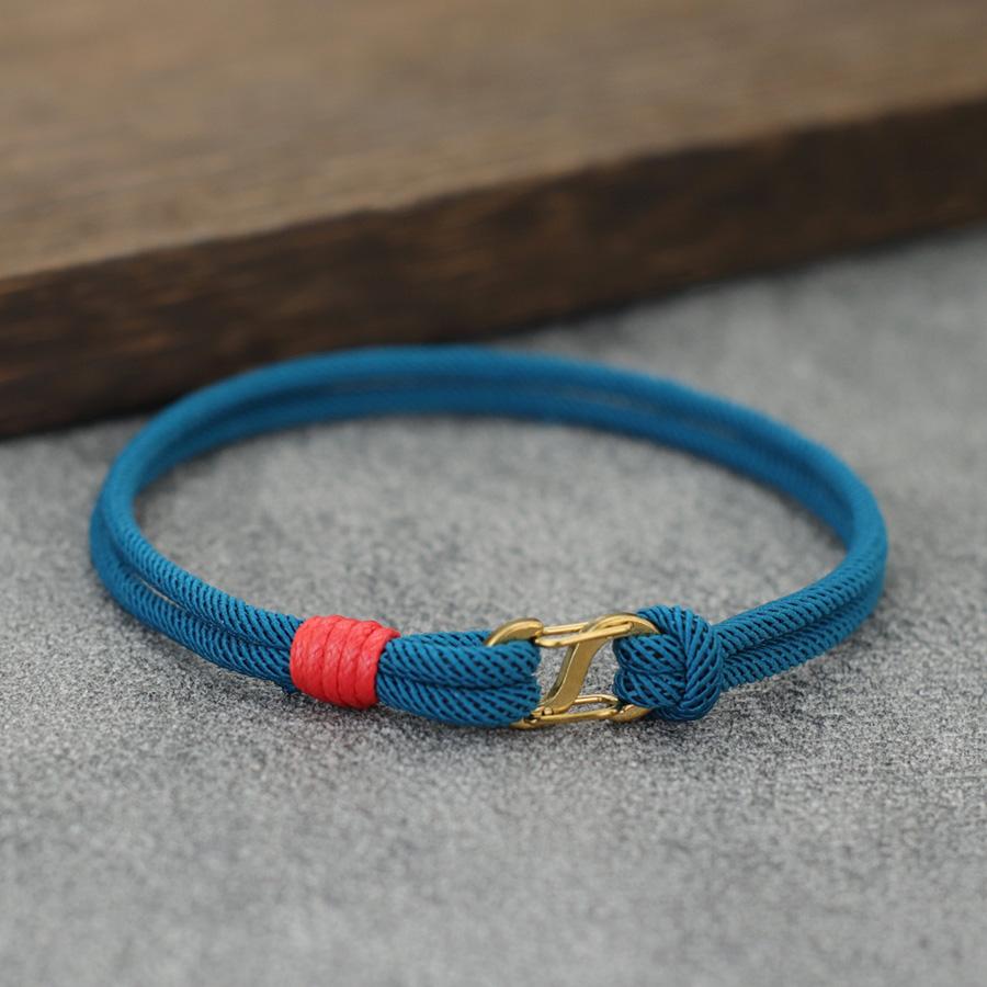 A Grade 3mm Thin Rope Bracelet For Men Stiainless Steel S Buckle Pulseiras Masculina Locomotive Cool Riding Hand Accessories