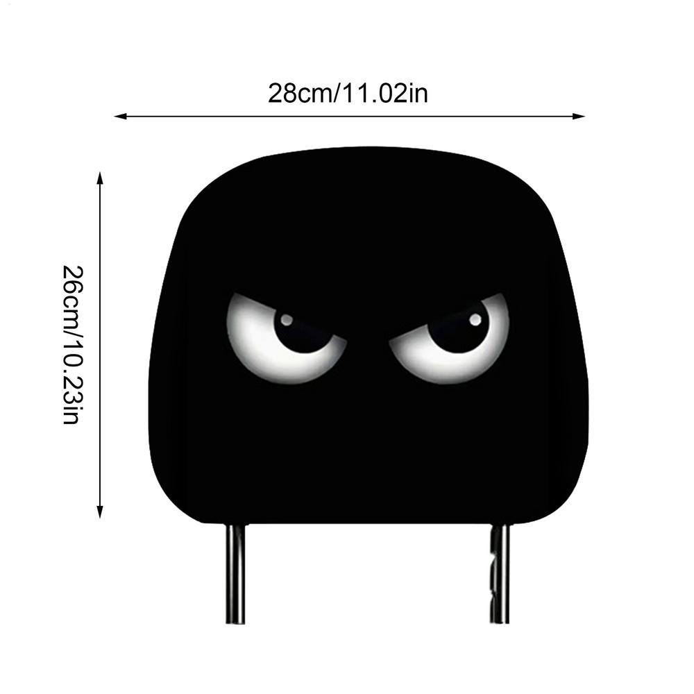 Headrest Covers For Cars 2 Pieces Funny Halloween Head Rest Covers With Big Eyes Seasonal Decor For Fall Holiday Trip Travel