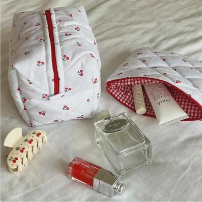 Cestovní taštička na toaletní potřeby s motivem japonské třešně - Měkká bavlněná úložná taštička na kosmetiku