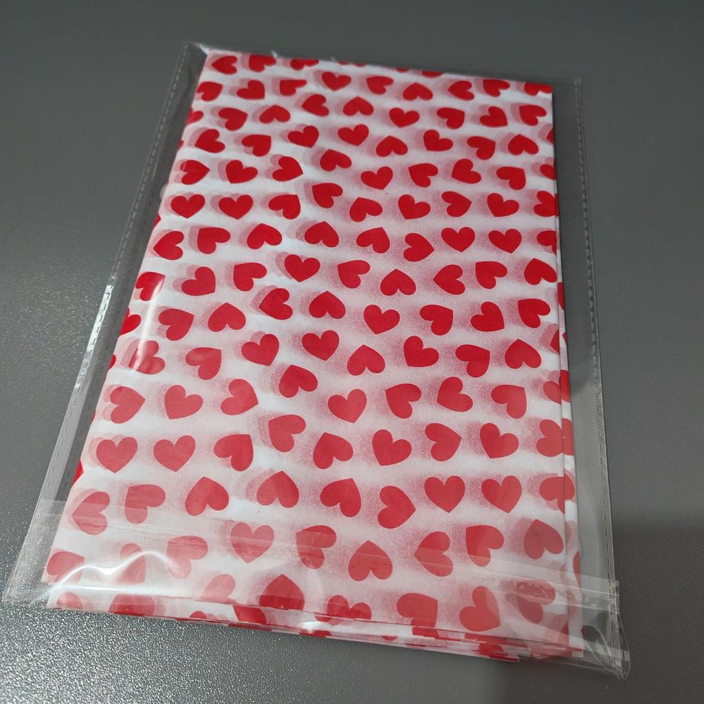 20 Sheets Valentine's Day Tissue Paper Red Love Heart Gift Wrapping Paper Birthday Decor Bridal Shower Party Supplies 50X35 Cm
