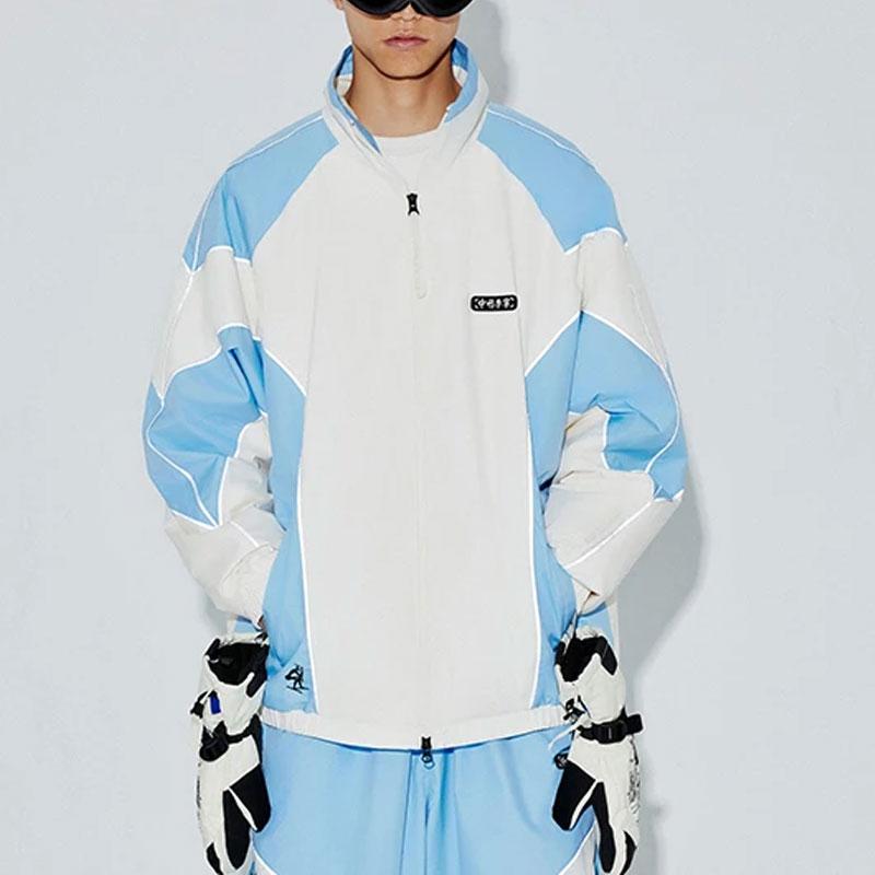 Li Ning Color Block Reflective Stand Collar Sports Windbreaker Unisex Outerwear Off-White New-Aurora-Blue AFDT583-3