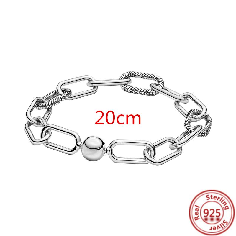 Me Ring S925 Sterling Silber Perle Runder Verbinder Charm Doppelarmreif Passend für Original Me Gliederkette Armband Schmuck