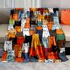 A Group of Cats Cartoon Print Warm and Comfortable Blankets for Adults and Children Luxury Gifts for Home Travel Camping RV