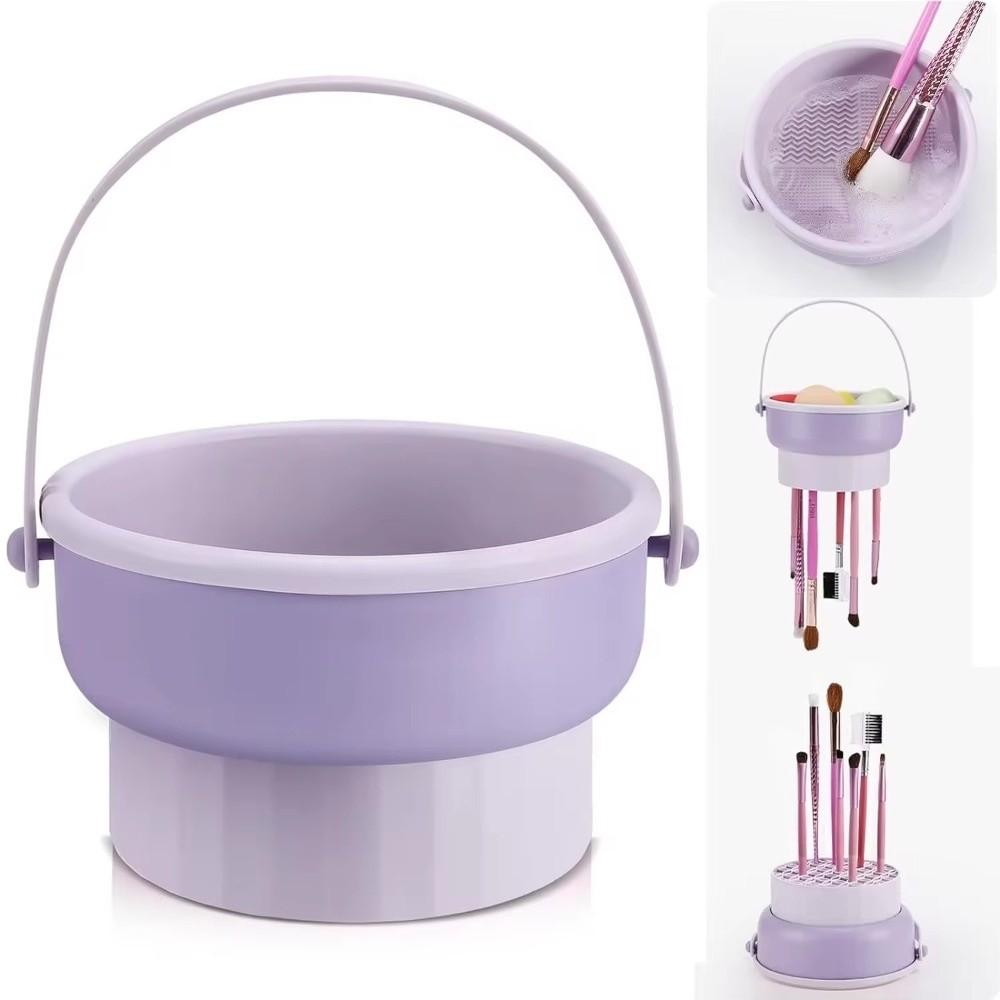 Silicone Makeup Brush Cleaner 3-In-1 Cosmetic Brush Cleaning Tools New Drying Rack Beauty Tool Kit