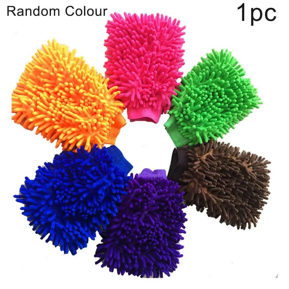 Hot Sale 2 In 1 Ultrafine Fiber Chenille Microfiber Car Wash Glove Mitt Soft Mesh Backing No Scratch For Car Wash And Clean K9L0