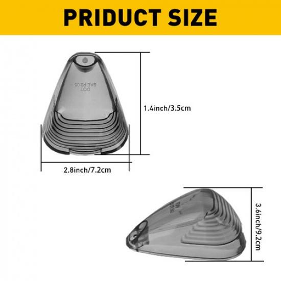 5 Smoked Lens White LED Cab Roof Marker Light For 99-16 F250 F350 Super Duty EXV