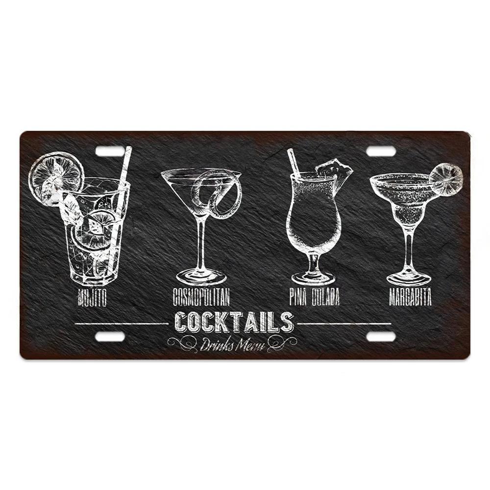 Vintage Wine Culture Metal Signs Wall Decor Licenses Plate Plaque Metal Vintage Tin Sign for Bar Pub Kitchen Dining Room