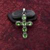 Awesome Green Amethyst Cross Shape Gemstone Pendant: 925 Sterling Silver Handmade Pendant Necklace Jewelry