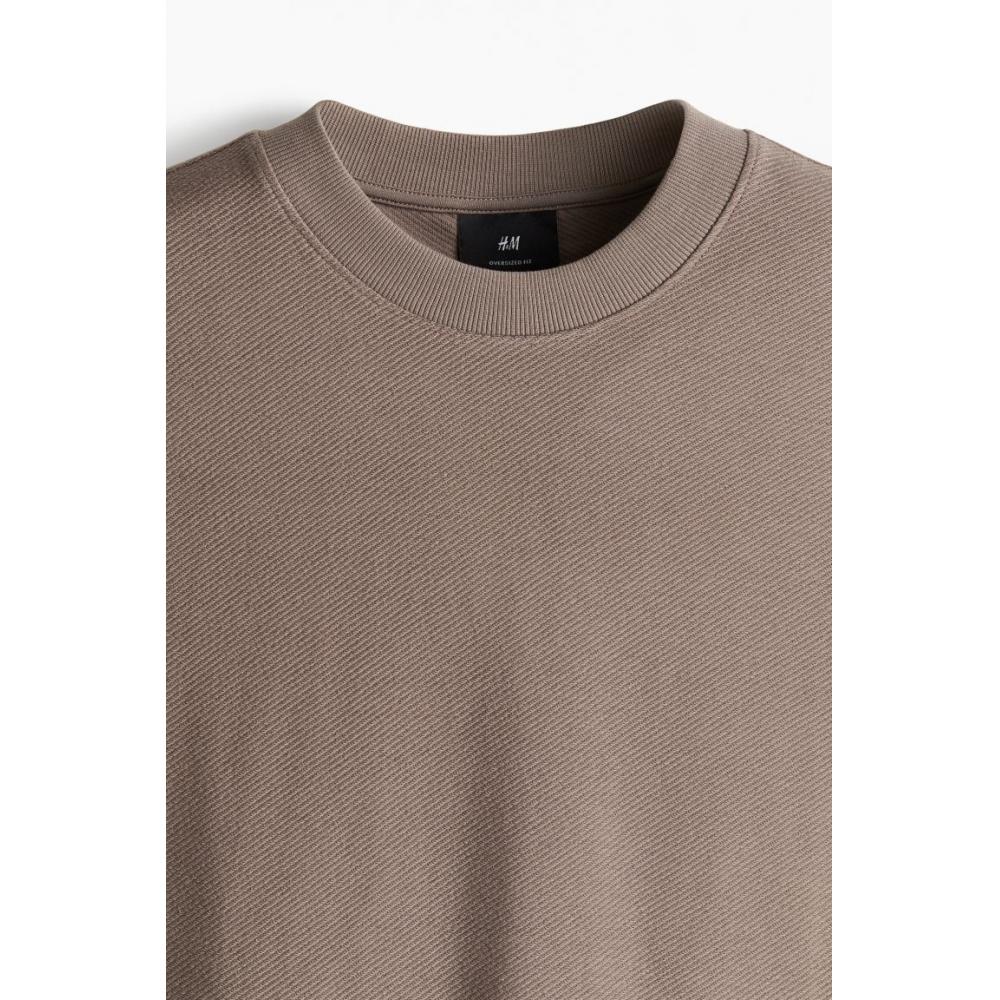 H M T sHirT Oversized fiT Dark Beige