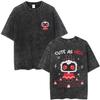 Washed Vintage Game Cult of The Lamb Funny Graphic Tshirt Men Women Casual Cotton Tshirts Mens Oversized Short Sleeve T Shirt