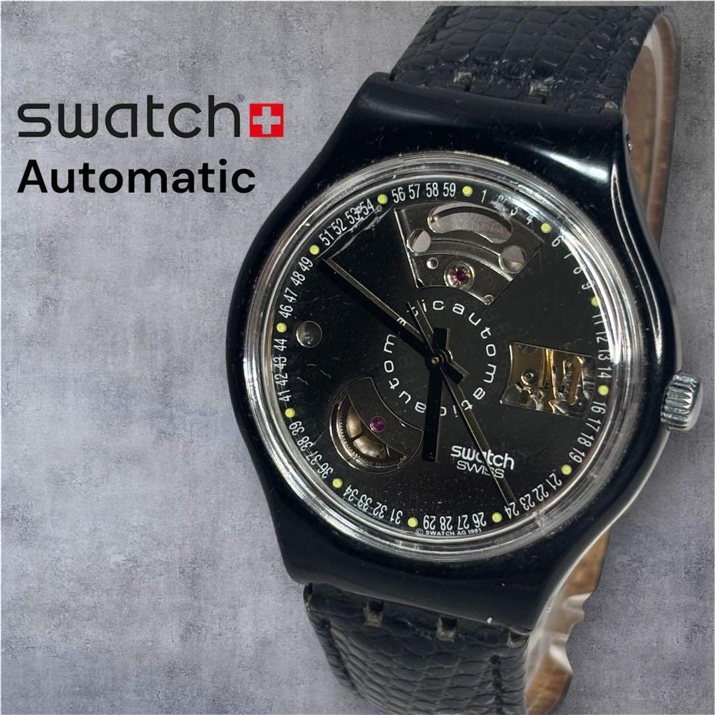 Used Rare Swatch BLACK MOTION first generation automatic 1991