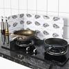 Protector contra salpicaduras de cocina Impresión de hojas moderna Plegable Resistente al calor Antiadherente Cocina de 3 lados Estufa para freír Tapa de metal con aislamiento de grasa a prueba de aceite