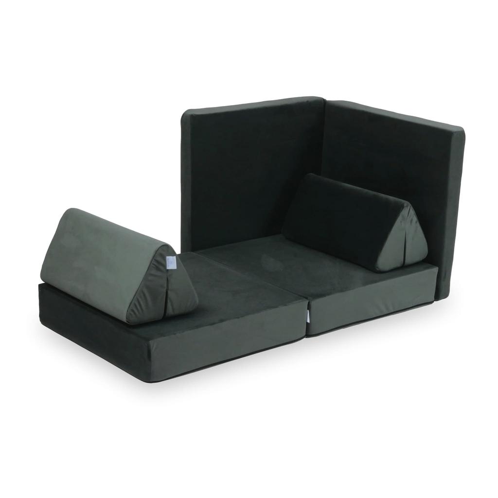 Montessori Comfort Velvet Graphite Mini Play Sofa