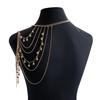 Fashionable Multi-Layer Tassel Metal Ball Shoulder Chain Body Chain Personalized Spicy Girl Chest Chain Accessories