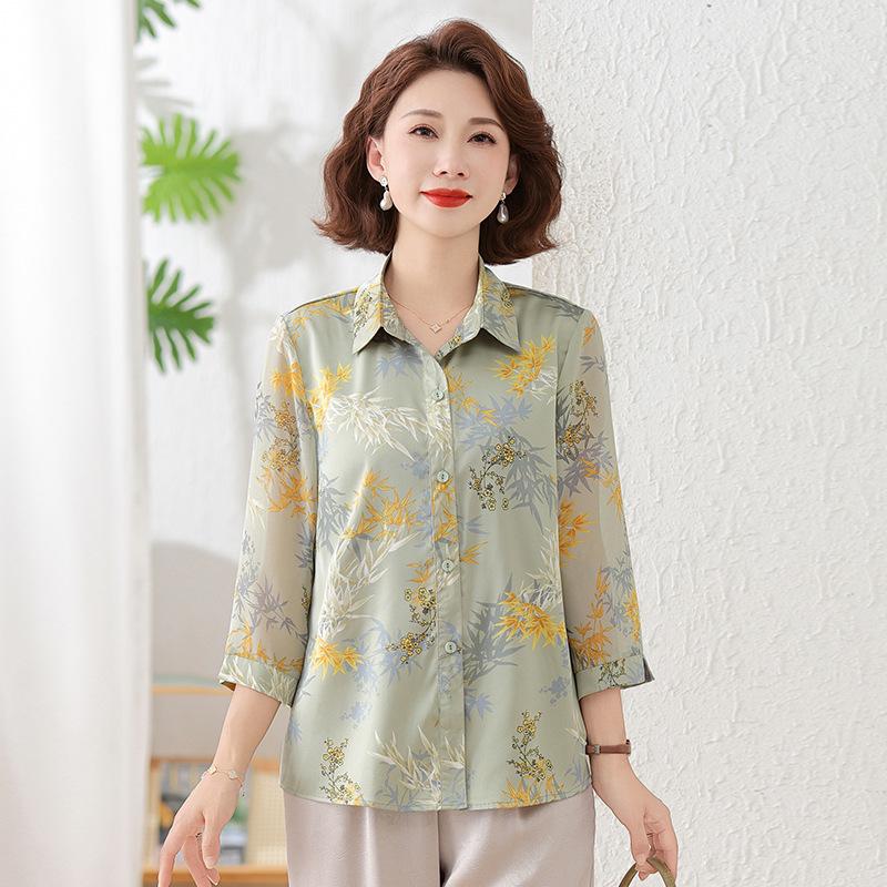 Women s Summer 2026 Korean Floral Print Shirt - Elegant & Stylish Commute Wear 5XL (recommended 75-83 kg)