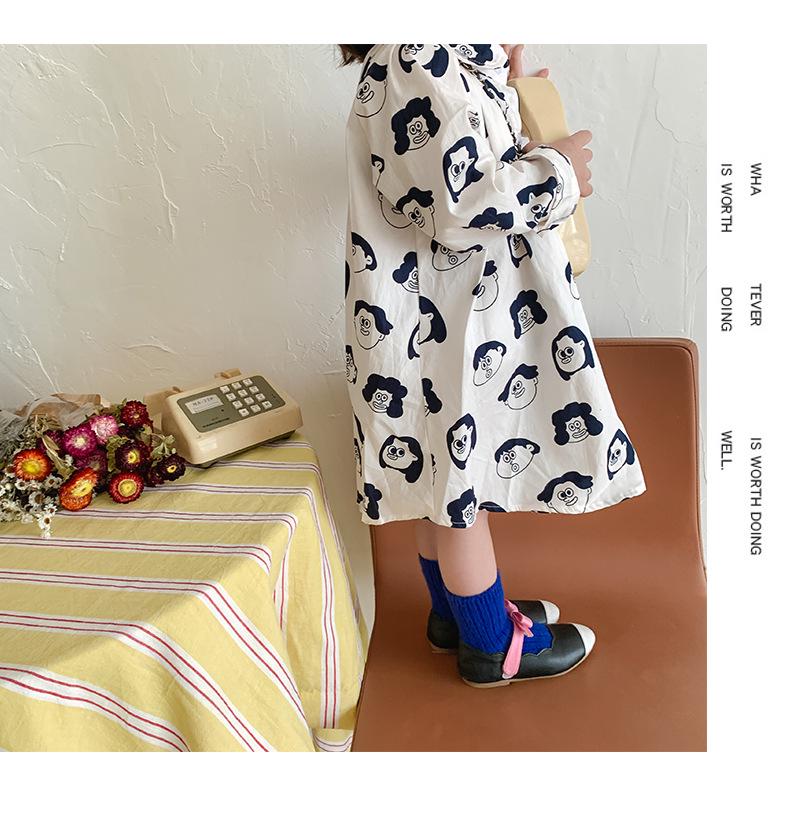 2026 Spring Korean Style Girls' Polka Dot Cotton Dress – Stylish, Loose Children's Clothing