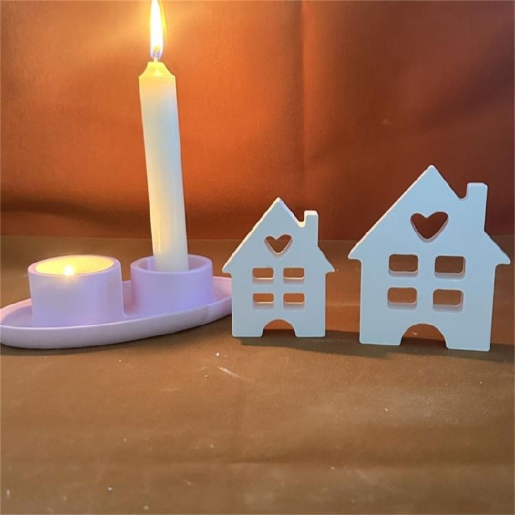 House Shape Silicone Candle Mold DIY Easter Candle Mold 3D House Resin Moulds