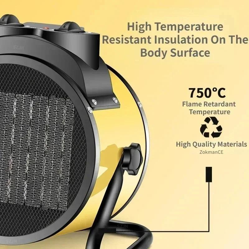 Industrial Portable Electric Heater Blower Natural Hot wind Adjustable Ceramic Heating Stove Radiator Thermal Air Warmer