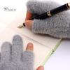 Winter Gloves Thermal Cold Resistance Plush Gloves Knitted Imitation Mink Fur Gloves with Half Finger Design for Autumn Winter Home Outdoor