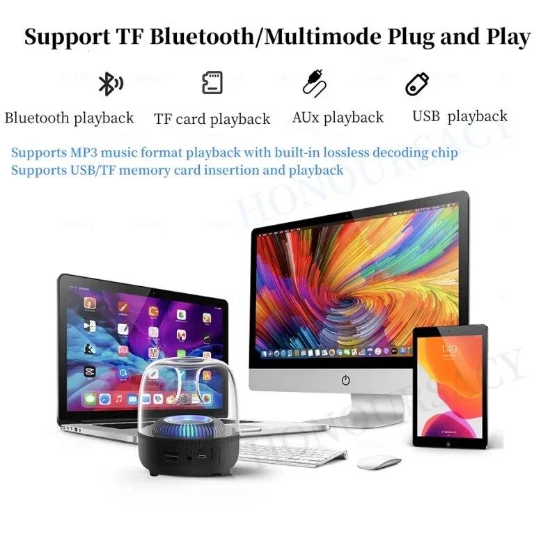 Multifunctional Bluetooth Speaker LED Light Home Theater HiFi Surround Sound Effect Sound Subwoofer TWS Portable Caixa De Som