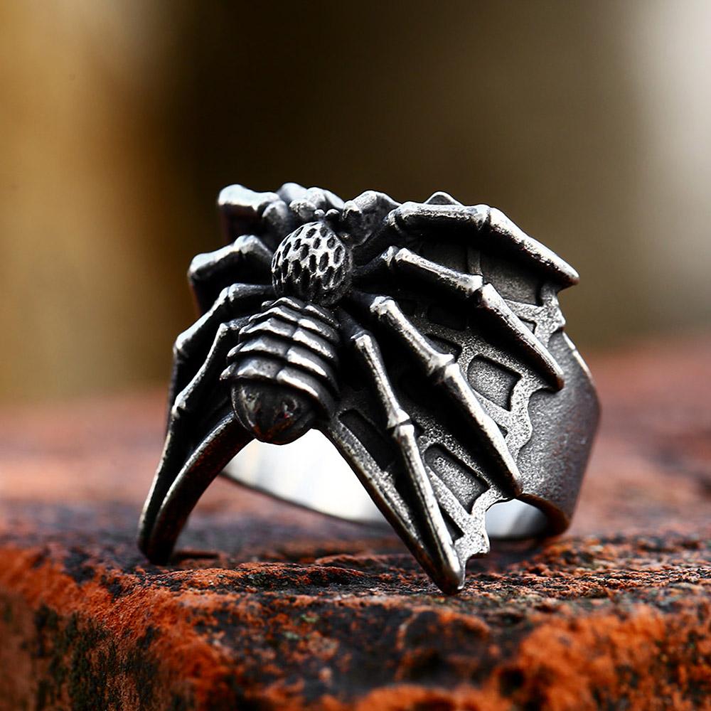 Gothic Vintage Stainless Steel Spider Finger