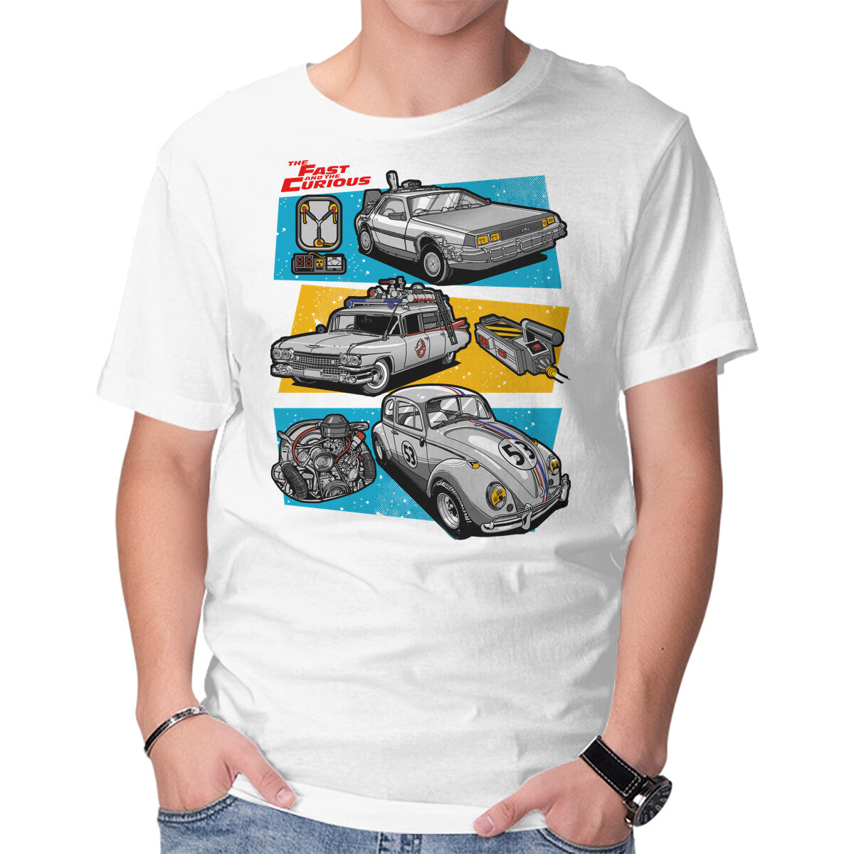 Unisex Crew Neck T-Shirt Fast And Curious Cars Graphic Short Sleeve Casual Tee XXL