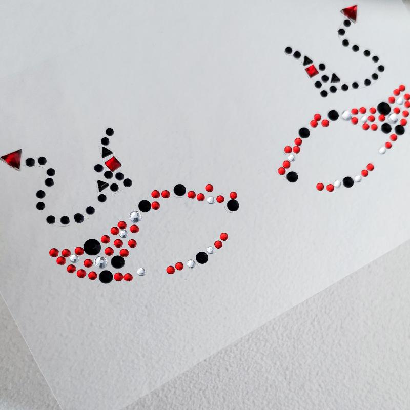 Colorful Skull Flower Face Rhinestone Jewel Stickers Self Adhesive for Music Festival Stage Performance Makeup