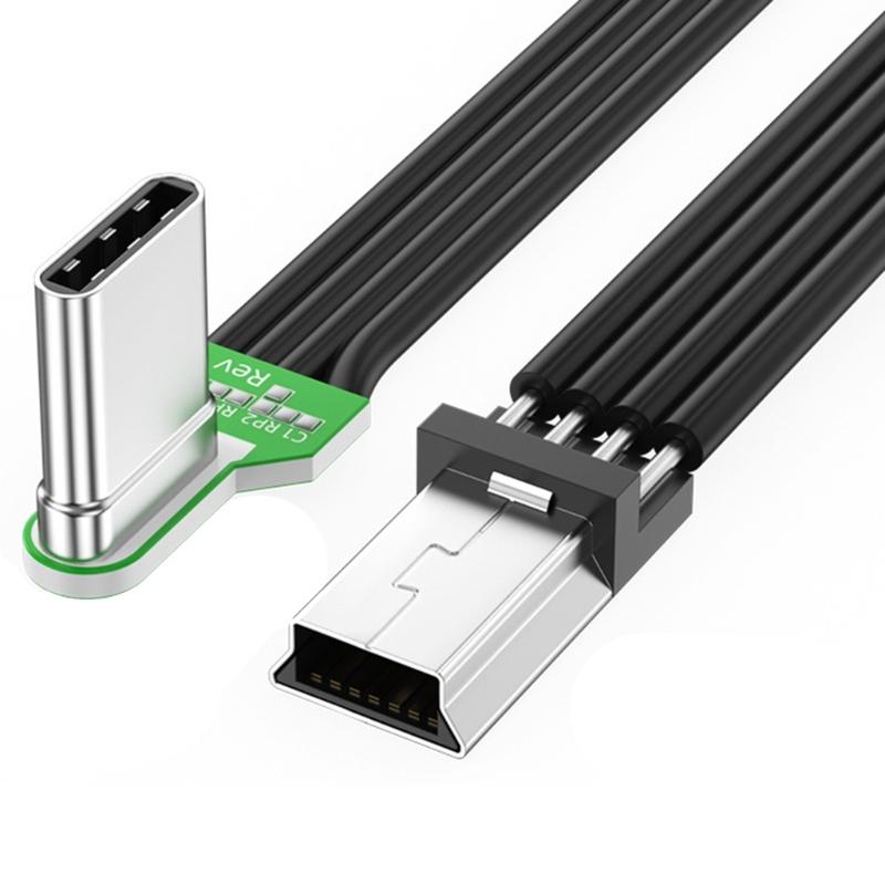 Multiple Length Option Right Angle To USB Charging Wire For Portable Devices Charging Cord Data Transfer