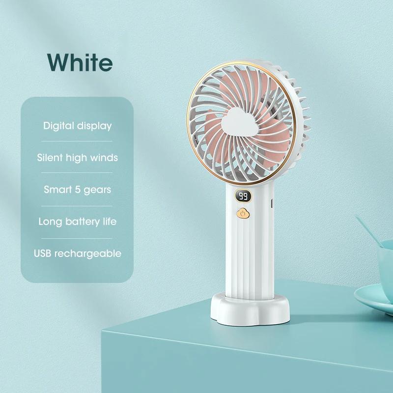 

USB Мини Ручной Вентилятор Кулер Портативный Маленький Вентилятор Для Зарядки Мини Бесшумный Стол Для Зарядки Общежитие Офис Студенческие Подарки Длинный Enduranc белый