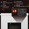 Electric Fireplace, 3D Flame Effect, 3 Settings, Timer, Remote Control, White