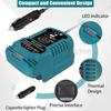 Portable Mini Car Battery Charger For Makita/Dewalt/Milwaukee18VLi-ion Battery Charger Cigarette Lighter Plug with LED Indicator