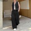 INCERUN Two Pieces Men Sleeveless Waistcoat and Long Suit Pants Trousers Casual Sets
