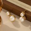 Korean Style Cross Pearl Earrings - Elegant, Trendy & Versatile Women's Jewelry
