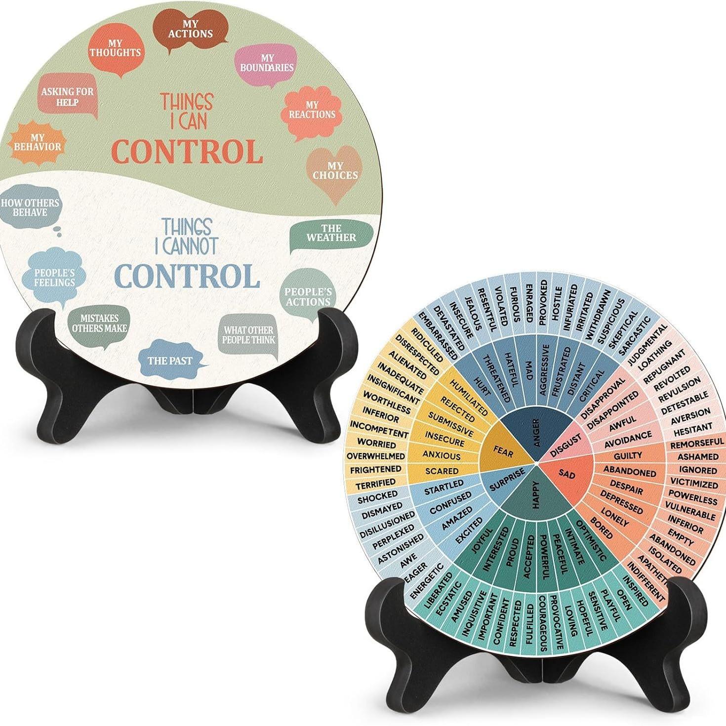 

2 Sets of Calming Mood Wheel Diagrams, Psychological Health Decorations for Home Offices, and Psychological Equipment