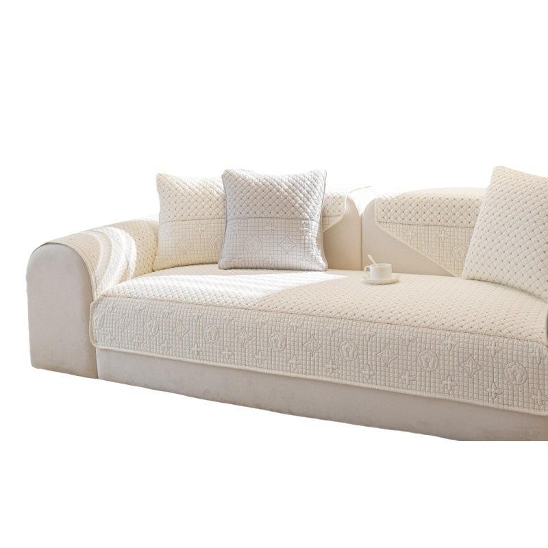 Four Seasons Universal Cotton Washing Embroidery Sofa Cushion Modern Simple Fresh Color Non-Slip Sofa Cushion Towel Wholesale