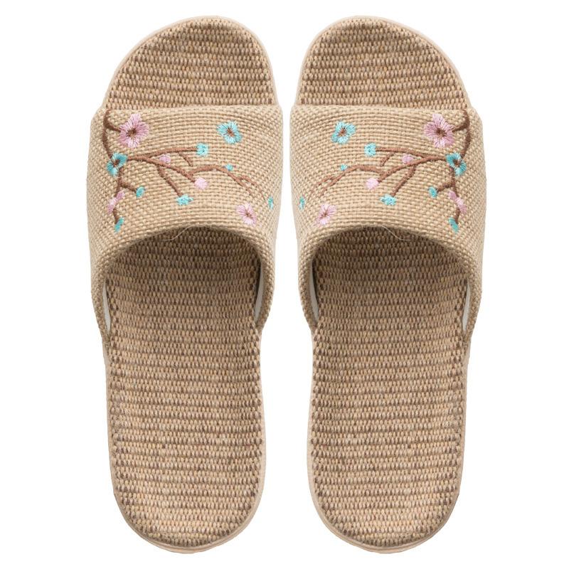 

1 пара Для женщин Мужчин Легкие Нескользящие Домашние Повседневные Туфли Удобные Вышитые Льняные Тапочки Конопляные Шлепанцы 39-40 озеро синий