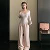 Women S Slim Fit Lace Splice Knit Top For Fall Winter