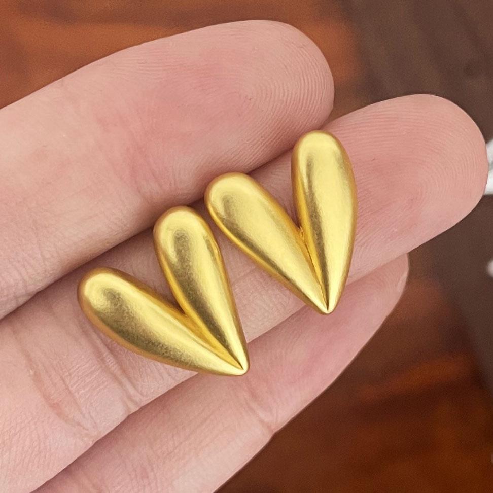 

BF CLUB 925 Sterling Silver Heart Earrings For Women Girl Sexy Fashion Trendy Jewelry Gift Party Wedding Gold Heart Earring