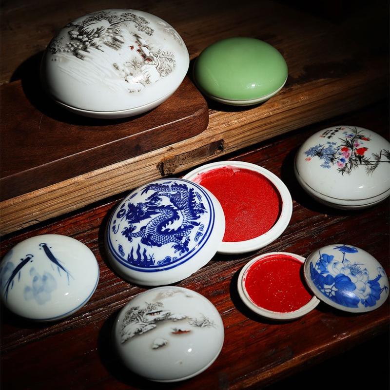 6/7/8/9/10cm Calligraphy and Painting Inkpad Artist's Special Seal Carving Traditional Chinese Painting Seal Red Inkpad