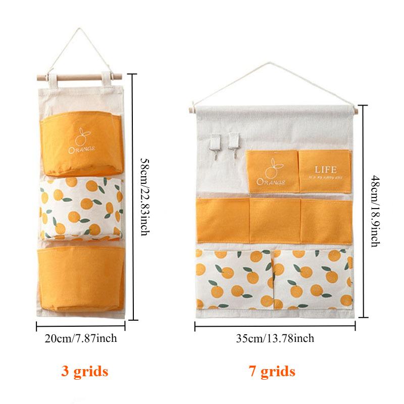 Multipurpose Hanging Storage Bag - Cotton and Linen Wall-mounted Door Bag Can Hold Mobile Phones and Dormitory Storage Supplies